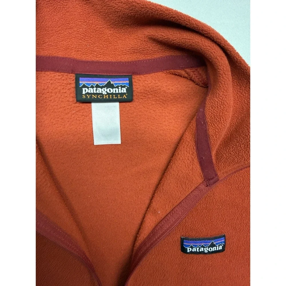 Patagonia Synchilla Mens Red 1/4 Zip Fleece Pullover Sweater Size S
